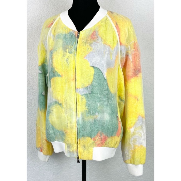 3.1 PHILLIP LIM • Transparent Frame Bomber Jacket in Yellow Multi - Picture 6 of 16
